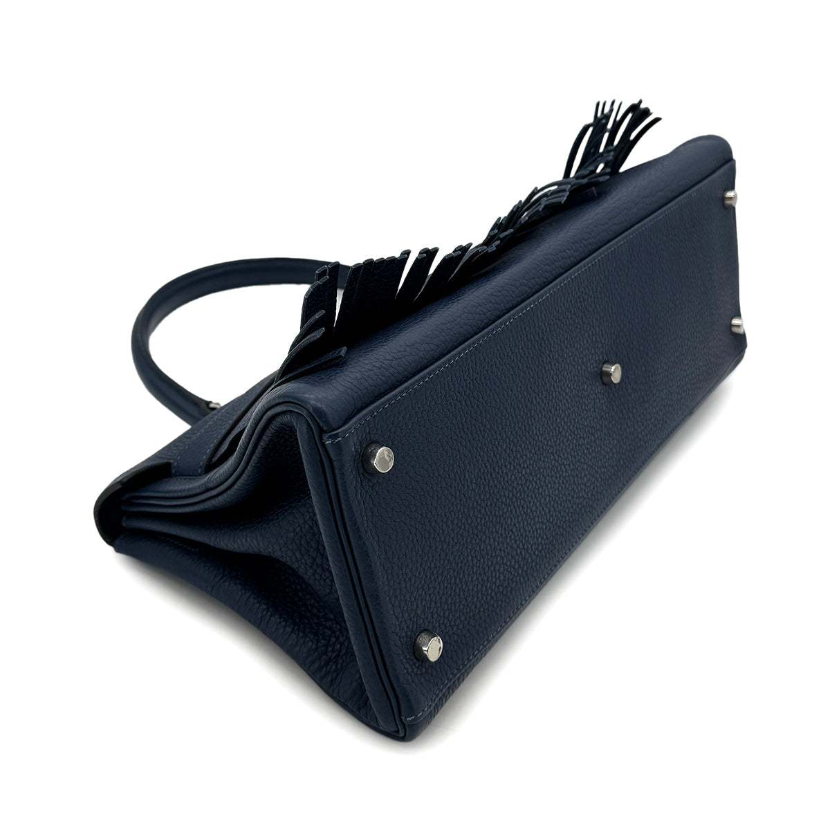 HERMES SHOULDER KELLY FRINGE RETOURNE BLUE ABYSSE TAURILLON CLEMENCE □M SHW 90274052