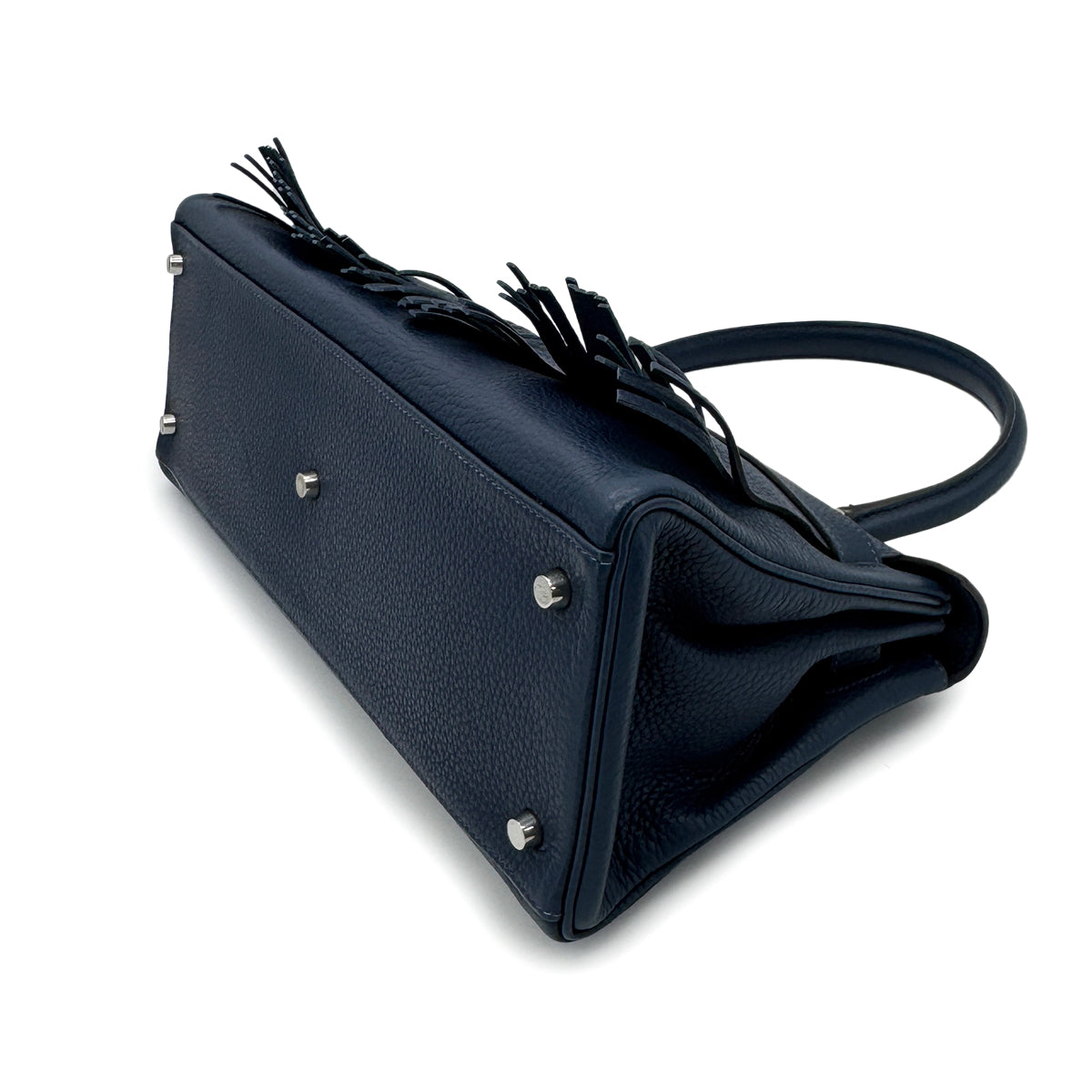 HERMES SHOULDER KELLY FRINGE RETOURNE BLUE ABYSSE TAURILLON CLEMENCE □M SHW 90274052