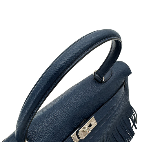 HERMES SHOULDER KELLY FRINGE RETOURNE BLUE ABYSSE TAURILLON CLEMENCE □M SHW 90274052 - PURPOSE