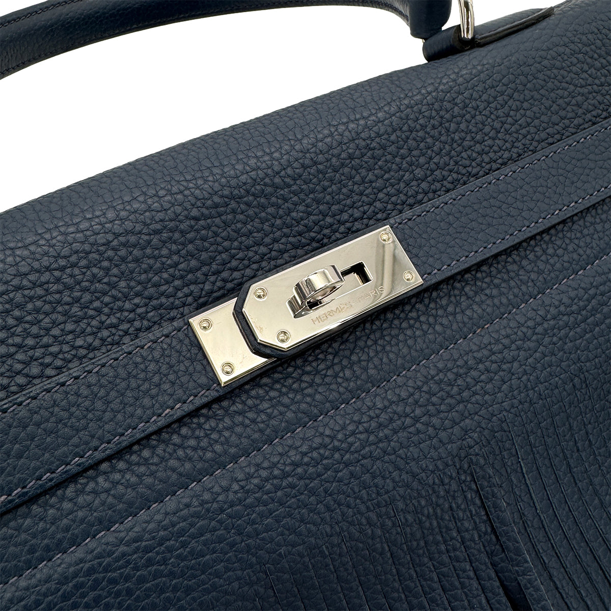 HERMES SHOULDER KELLY FRINGE RETOURNE BLUE ABYSSE TAURILLON CLEMENCE □M SHW 90274052