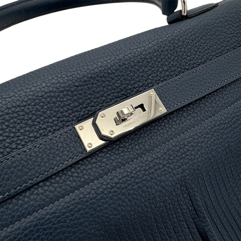 HERMES SHOULDER KELLY FRINGE RETOURNE BLUE ABYSSE TAURILLON CLEMENCE □M SHW 90274052 - PURPOSE