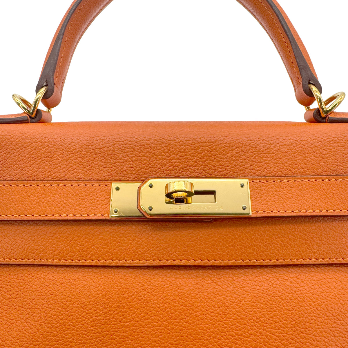 HERMES KELLY 28 RETOURNE ORANGE EVERCOLOR HAND SHOULDER BAG X GHW 90274057