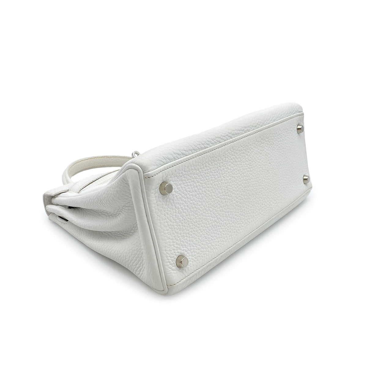 HERMES KELLY 28 RETOURNE WHITE TAURILLON CLEMENCE HAND SHOULDER BAG □H SHW 90274059