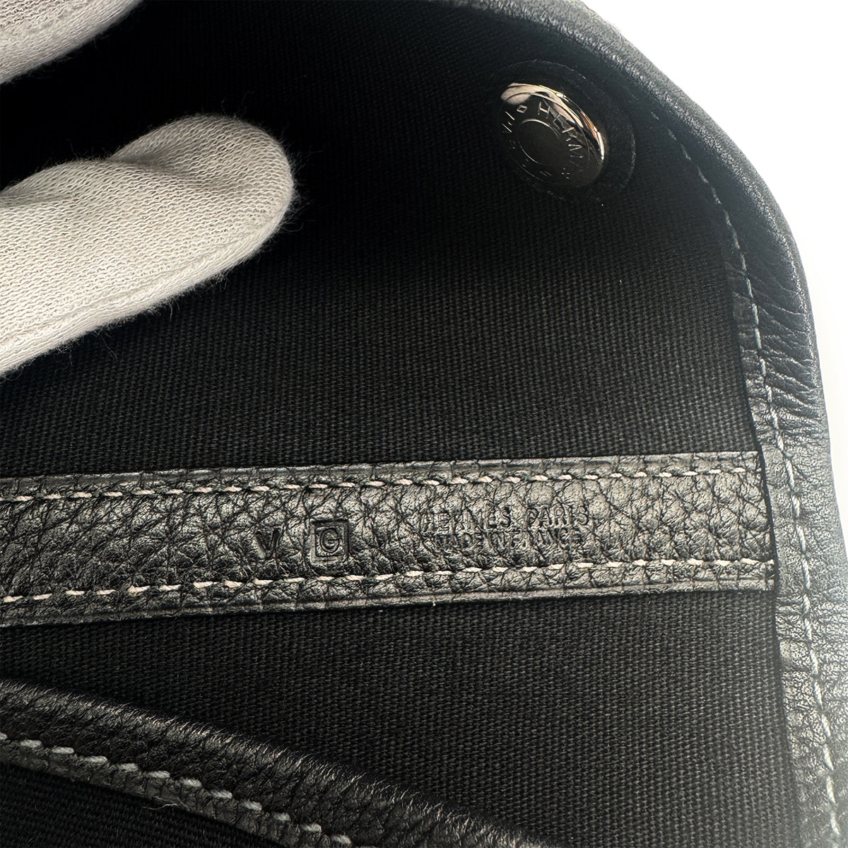 HERMES GARDEN PARTY PM BLACK TOILE OFFICIER HAND BAG □G 90274063
