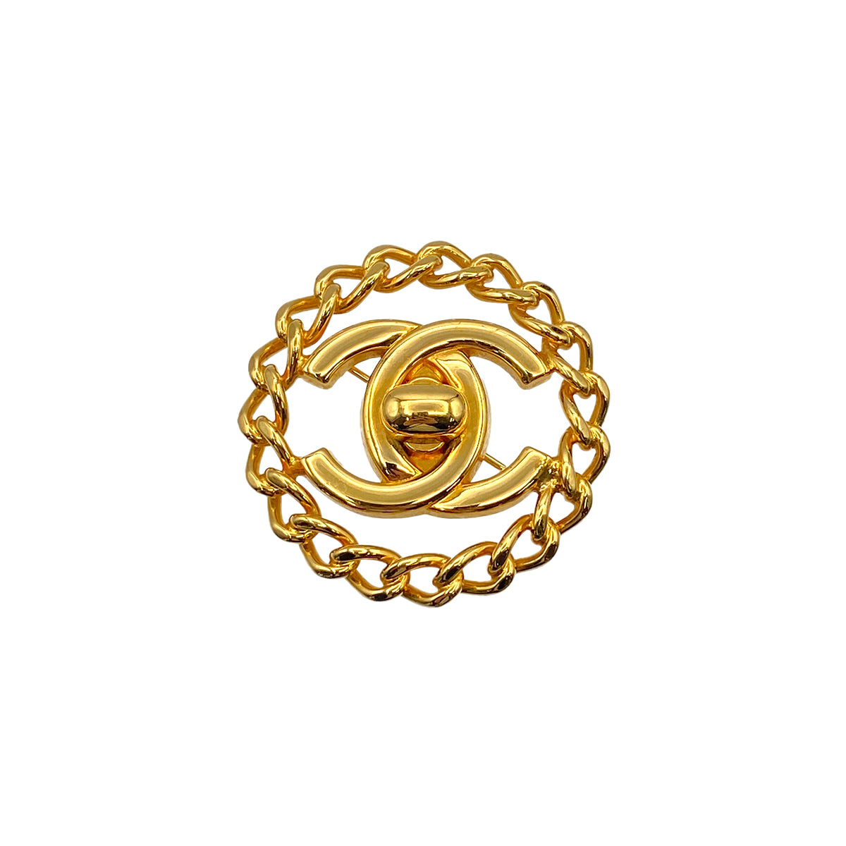 CHANEL VINTAGE TURN LOCK COCOMARK BROOCH GOLD 97A ACCESSORY 90274070
