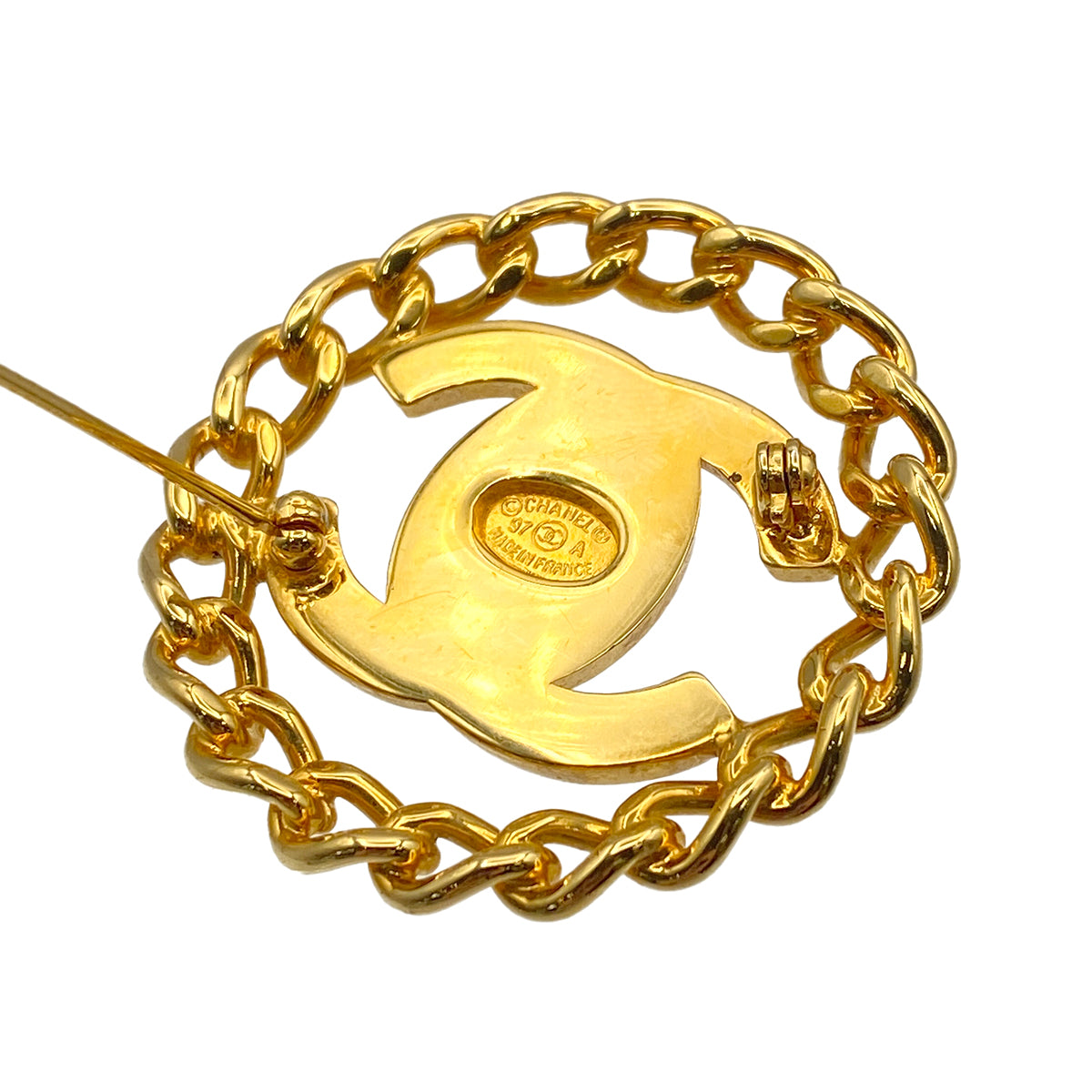 CHANEL VINTAGE TURN LOCK COCOMARK BROOCH GOLD 97A ACCESSORY 90274070