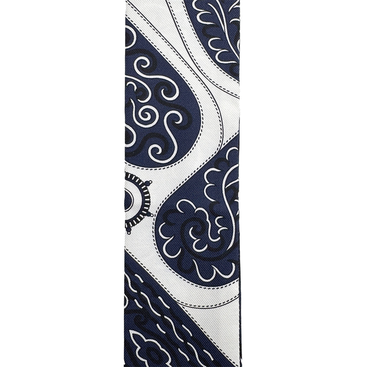 HERMES TWILLY FESTIVAL DES AMAZONES SCARF MARINE BLACK WHITE 90274081