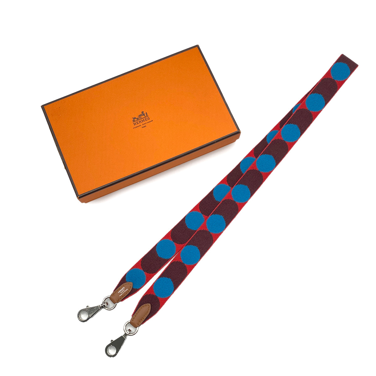 HERMES BANDOULIERE SANGLE FLIPPERBALL ROUGE DE COEUR BLUE FRIDE GOLD VEAU SWIFT TOILE Z 90274084