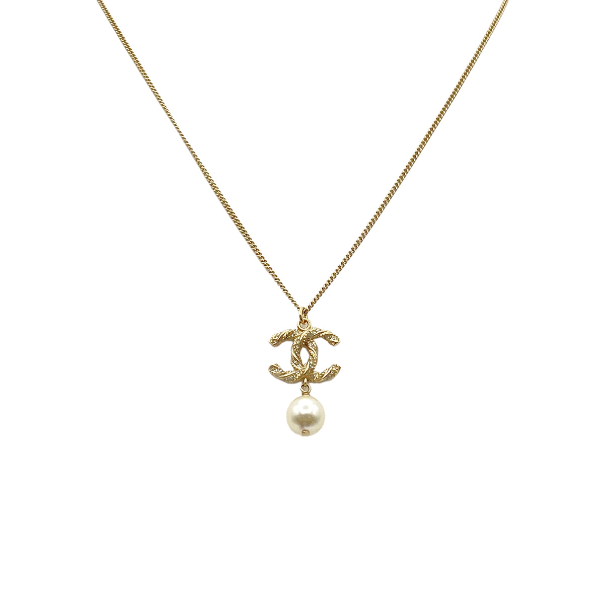 CHANEL NECKLACE COCOMARK RHINESTONE FAUX PEARL ACCESSORY B14V 90274088