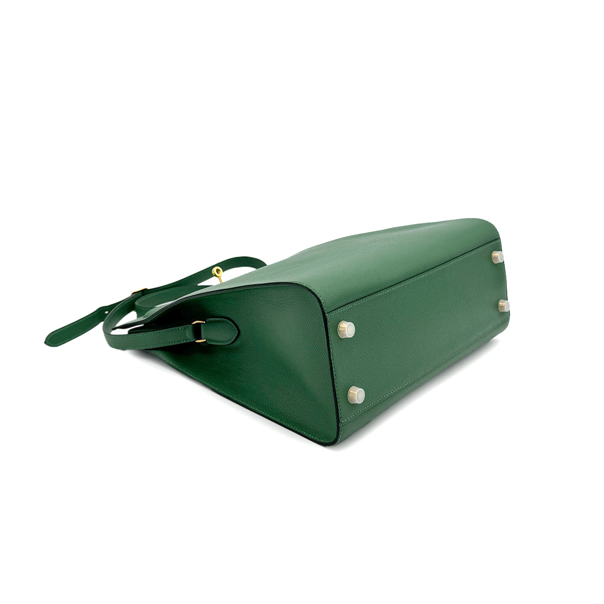 HERMES KELLY SPORTS GM GREEN COUCHEVEL SHOULDER BAG □C 90274181
