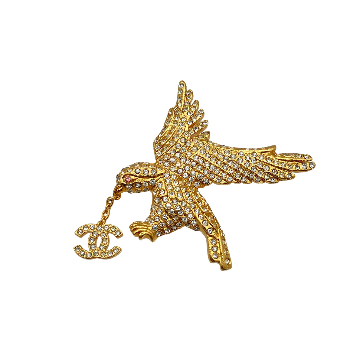 CHANEL EAGLE COCOMARK BROOCH RHINESTONE ACCESSORY 01P 90274191