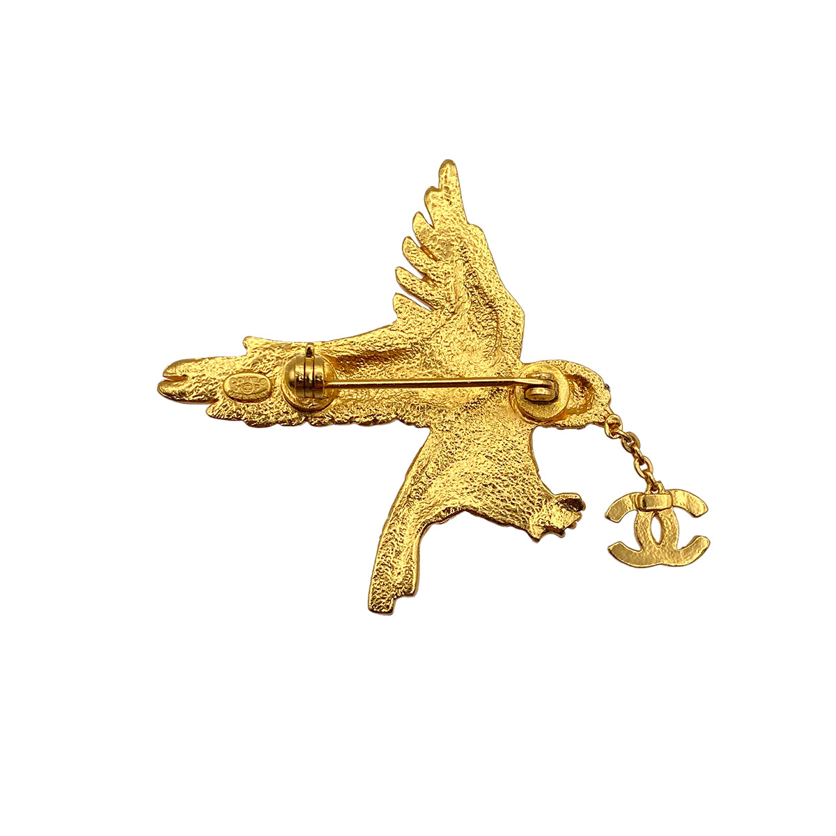 CHANEL EAGLE COCOMARK BROOCH RHINESTONE ACCESSORY 01P 90274191