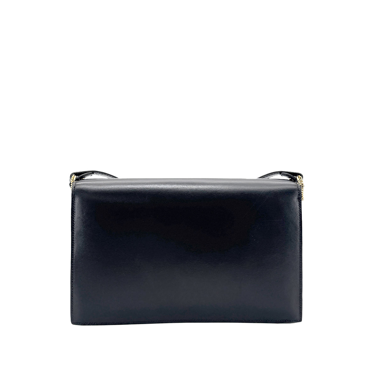 HERMES LYDIE BLACK CLUTCH SHOULDER BAG BOXCALF □A 90274404