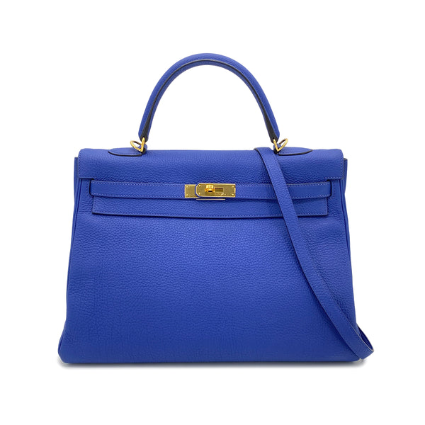 HERMES KELLY 35 RETOURNE BLUE ELECTRIC TOGO □O GHW 90274406 - PURPOSE