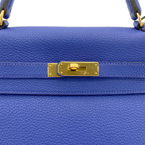 HERMES KELLY 35 RETOURNE BLUE ELECTRIC TOGO □O GHW 90274406 - PURPOSE