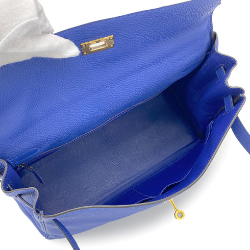 HERMES KELLY 35 RETOURNE BLUE ELECTRIC TOGO □O GHW 90274406 - PURPOSE