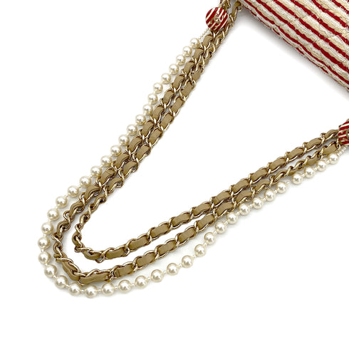 CHANEL FAKEPEARL CHAIN SHOULDER BAG MULTICOLOR CANVAS 90274411 - PURPOSE