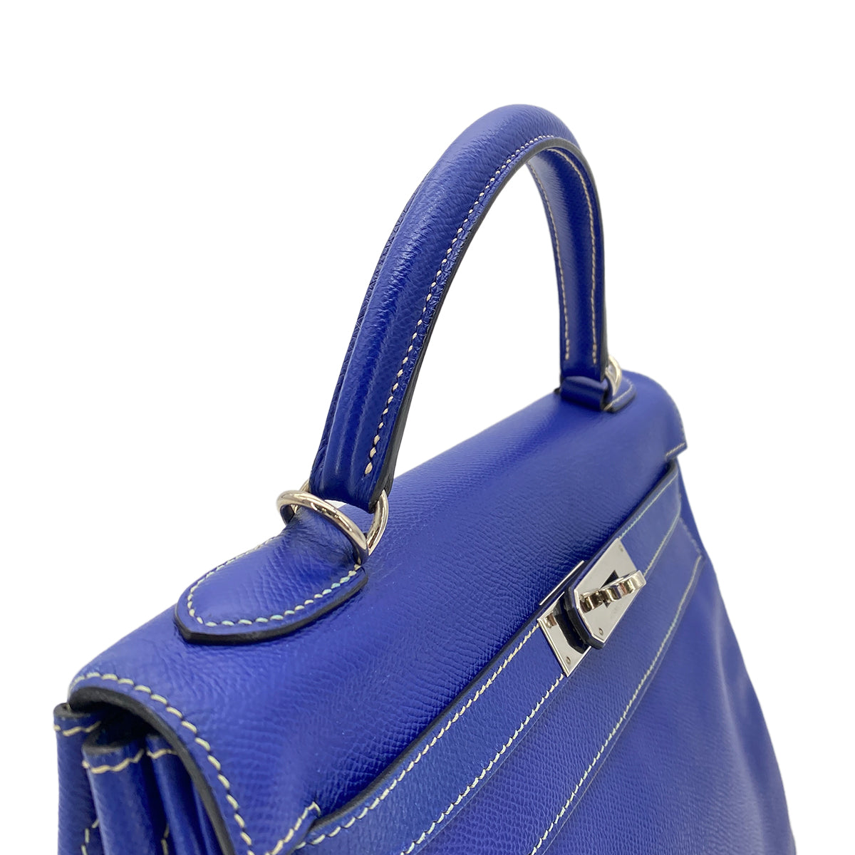 HERMES CANDY KELLY 32 RETOURNE BLUE ELECTRIC MYKONOS VEAU EPSOM HAND BAG □P SHW 90274413