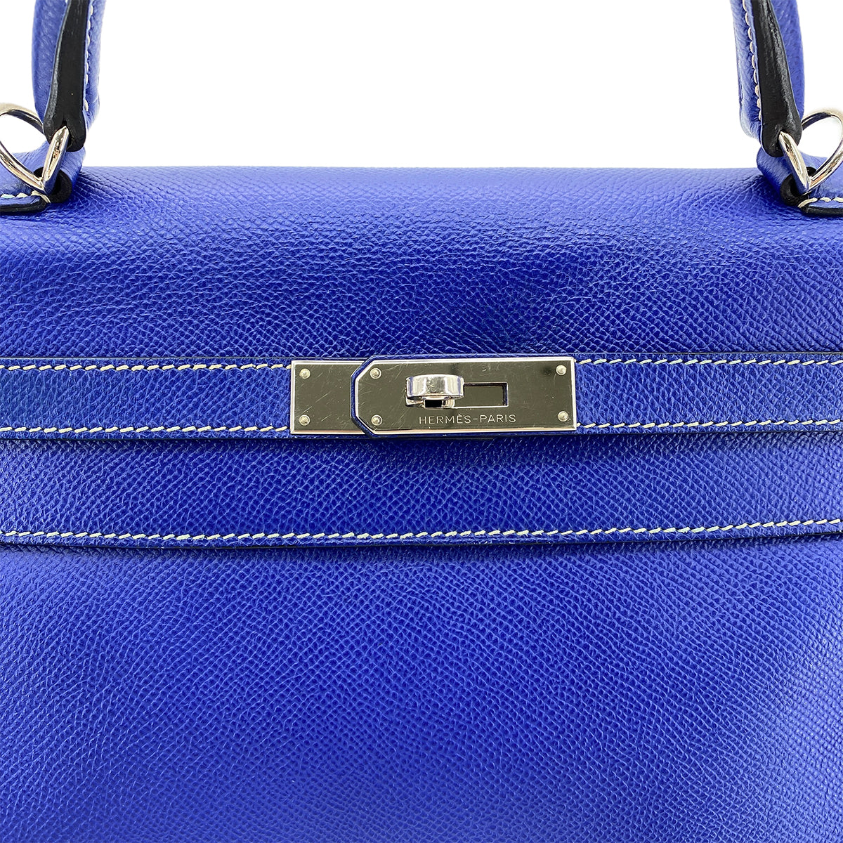 HERMES CANDY KELLY 32 RETOURNE BLUE ELECTRIC MYKONOS VEAU EPSOM HAND BAG □P SHW 90274413