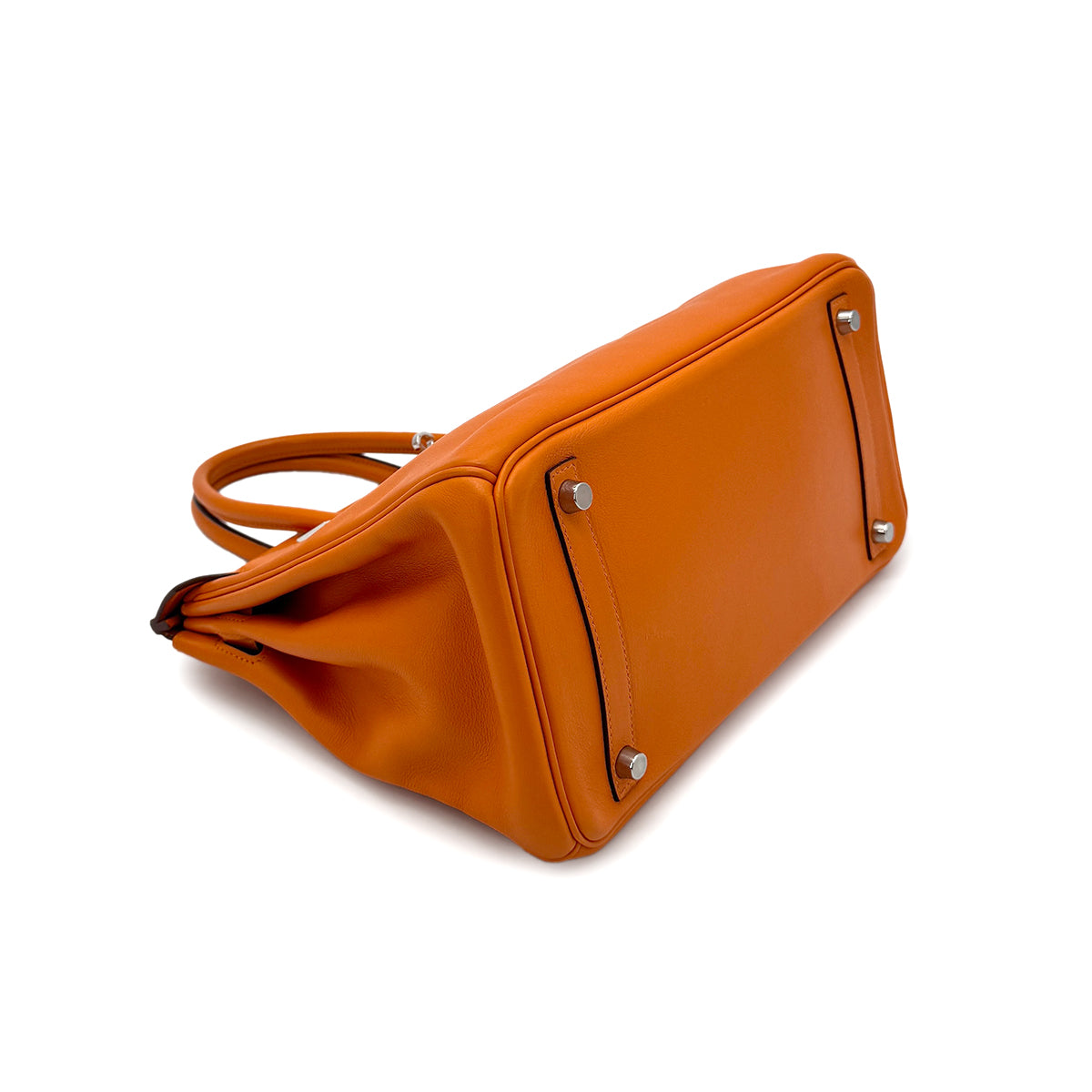 HERMES BIRKIN 30 ORANGE SWIFT HAND BAG □L SHW 90274414