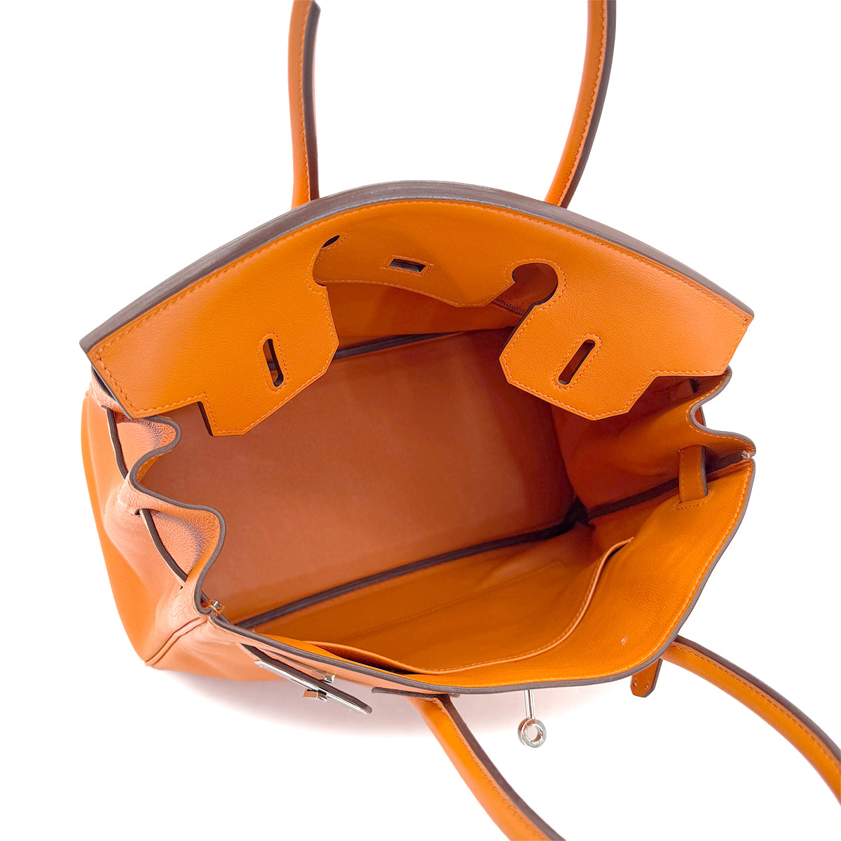 HERMES BIRKIN 30 ORANGE SWIFT HAND BAG □L SHW 90274414