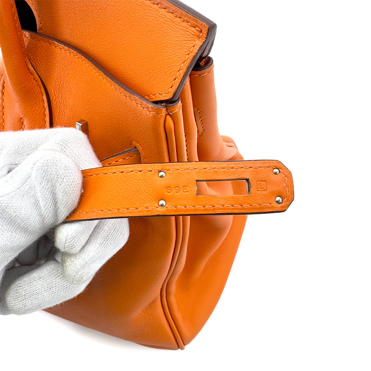 HERMES BIRKIN 30 ORANGE SWIFT HAND BAG □L SHW 90274414