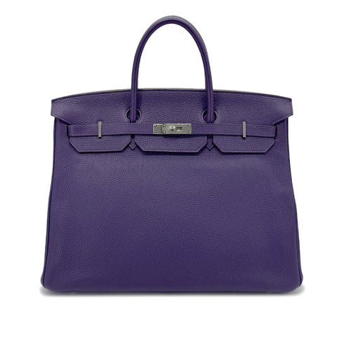 HERMES BIRKIN 40 IRIS TOGO HAND BAG □N PALLADIUM HARDWARE 90274417 - PURPOSE