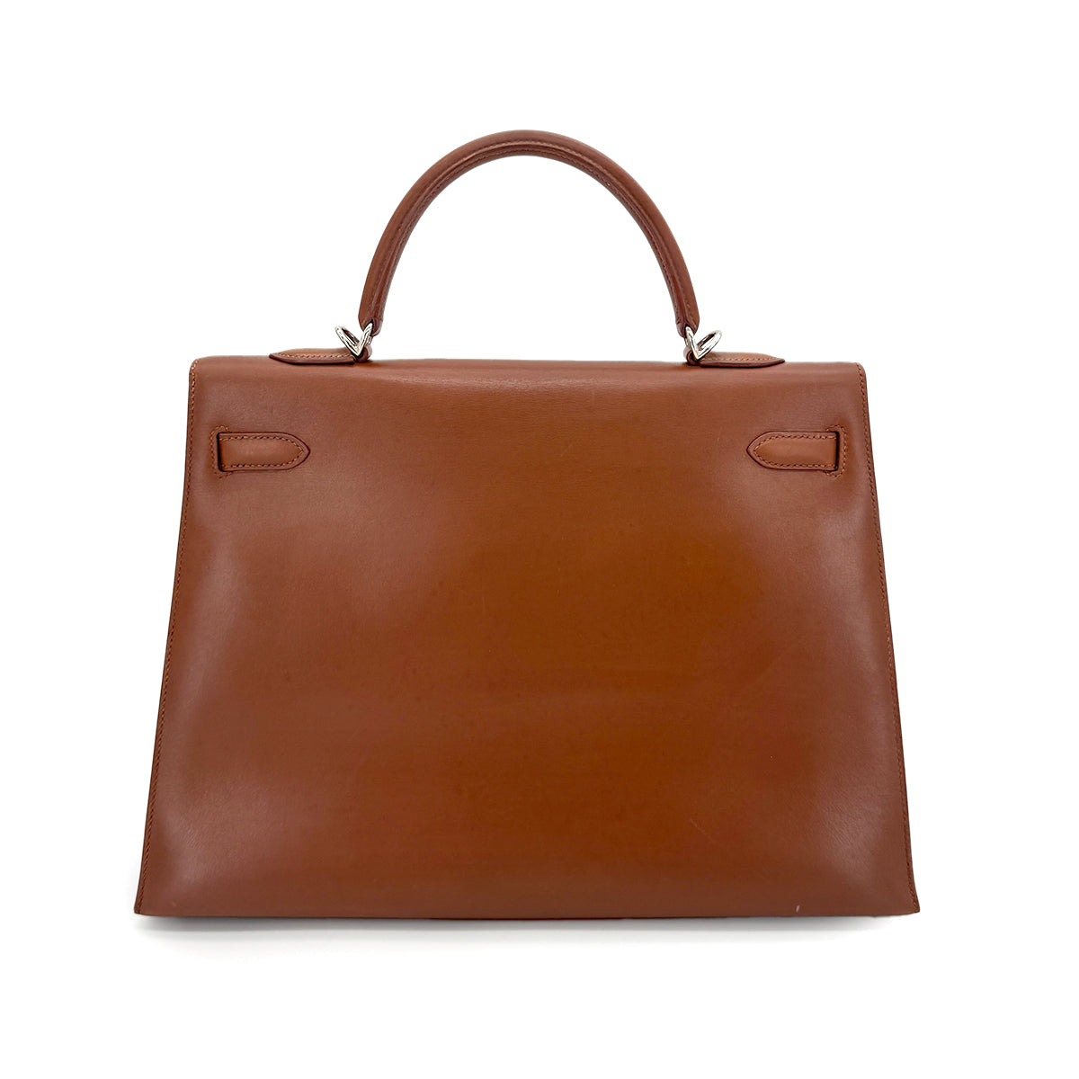 HERMES KELLY 35 SELLIER NOISETTE BOXCALF HAND SHOULDER BAG □E 90274421