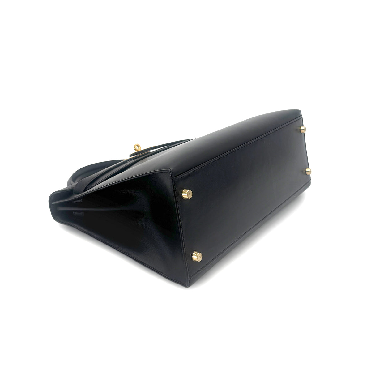 HERMES KELLY 32 SELLIER BLACK BOXCALF HAND SHOULDER BAG 〇A 90274465