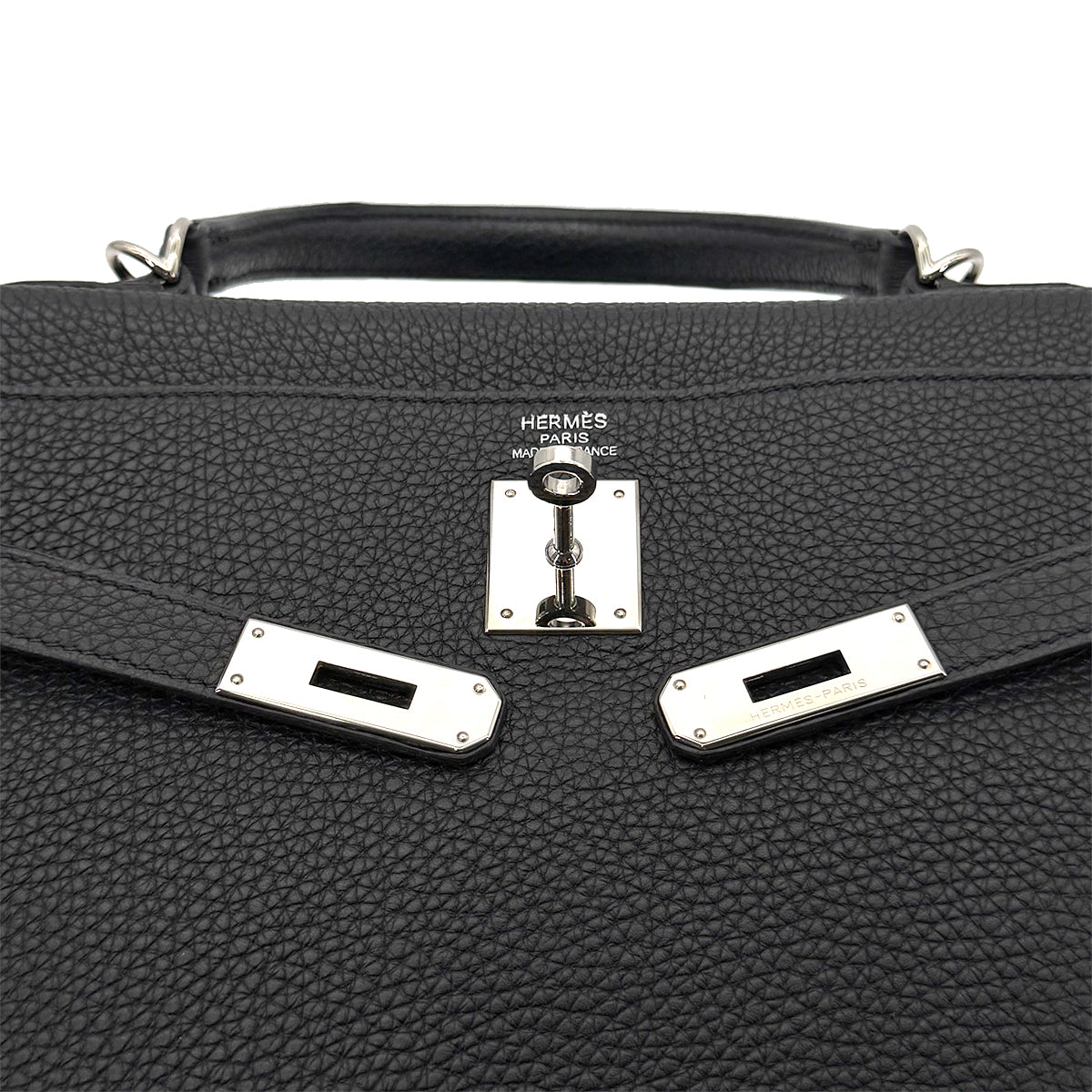 HERMES KELLY 35 RETOURNE BLACK TOGO HAND SHOULDER BAG □M SHW 90274470