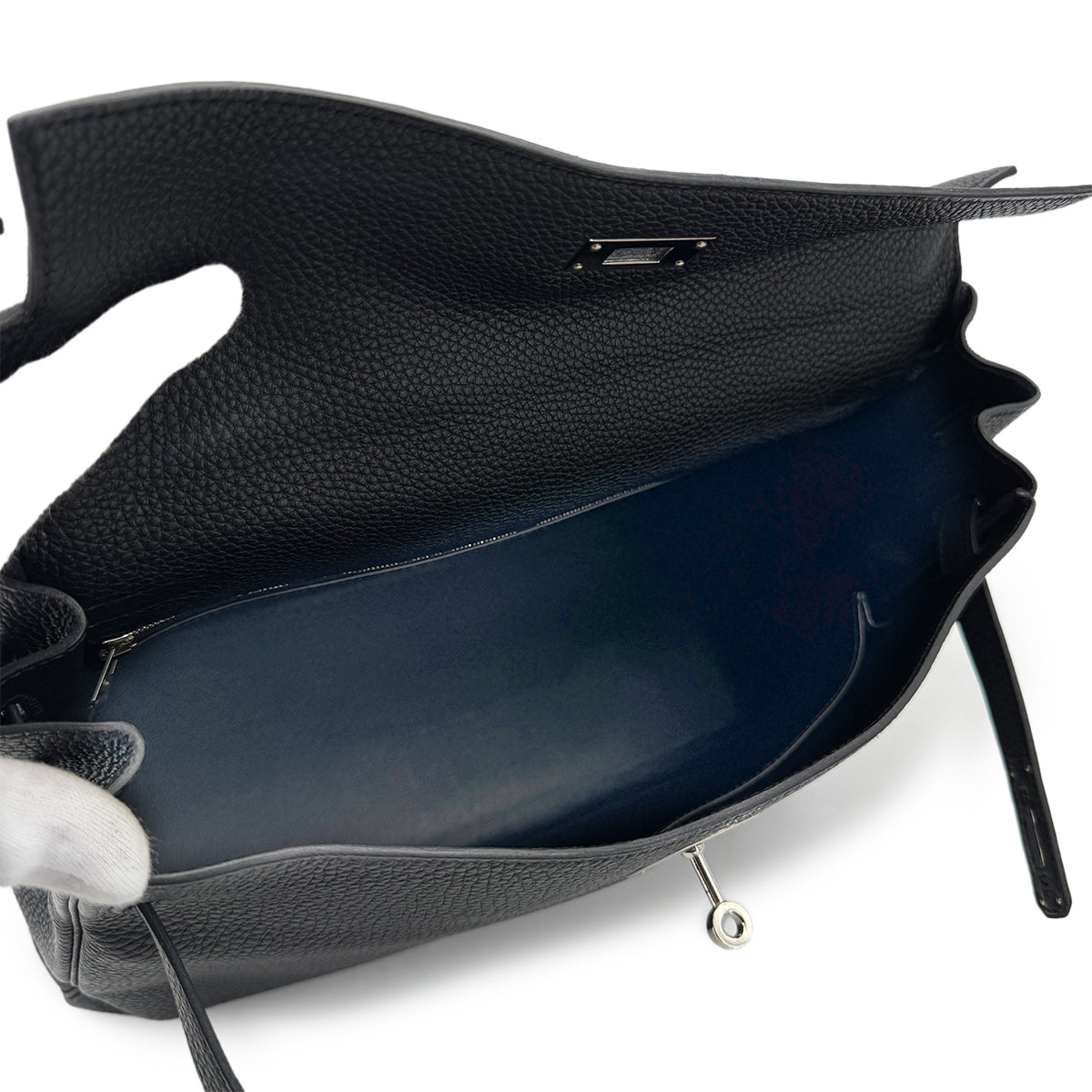 HERMES KELLY 35 RETOURNE BLACK TOGO HAND SHOULDER BAG □M SHW 90274470