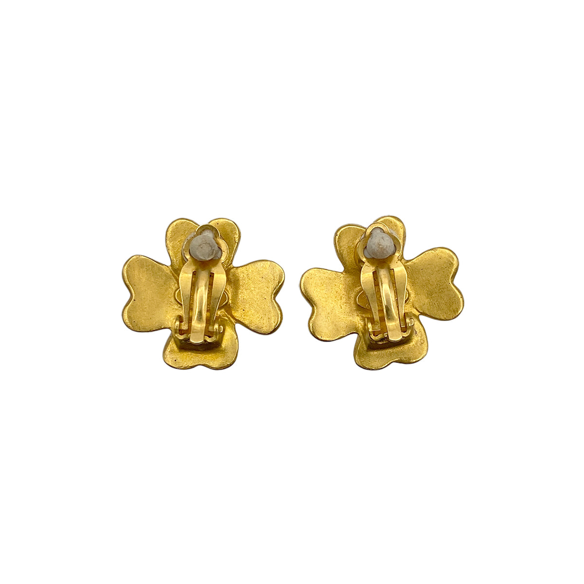 CHANEL VINTAGE EARRINGS CLOVER MOTIF COCOMARK ACCESSORY 96P 90274481