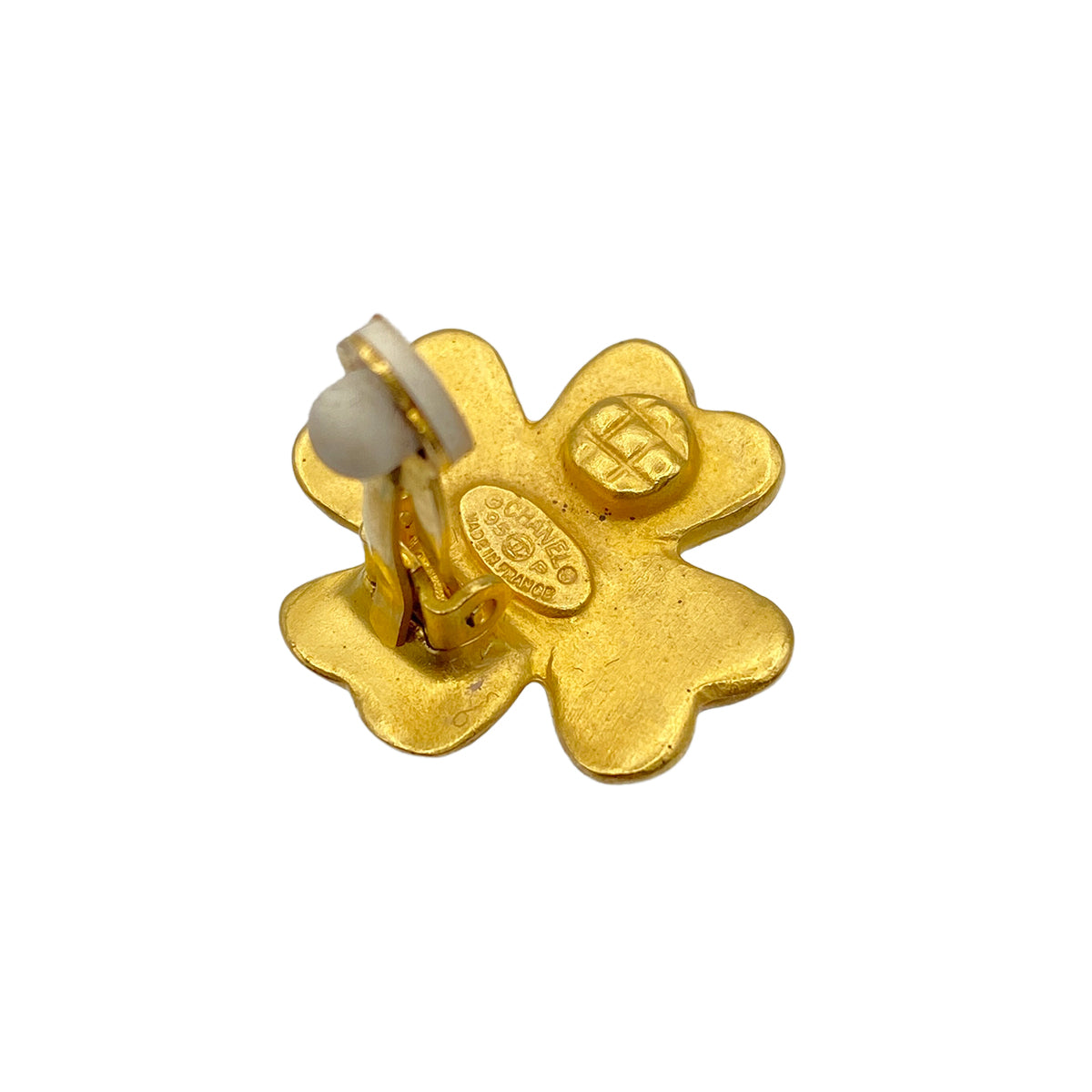 CHANEL VINTAGE EARRINGS CLOVER MOTIF COCOMARK ACCESSORY 96P 90274481