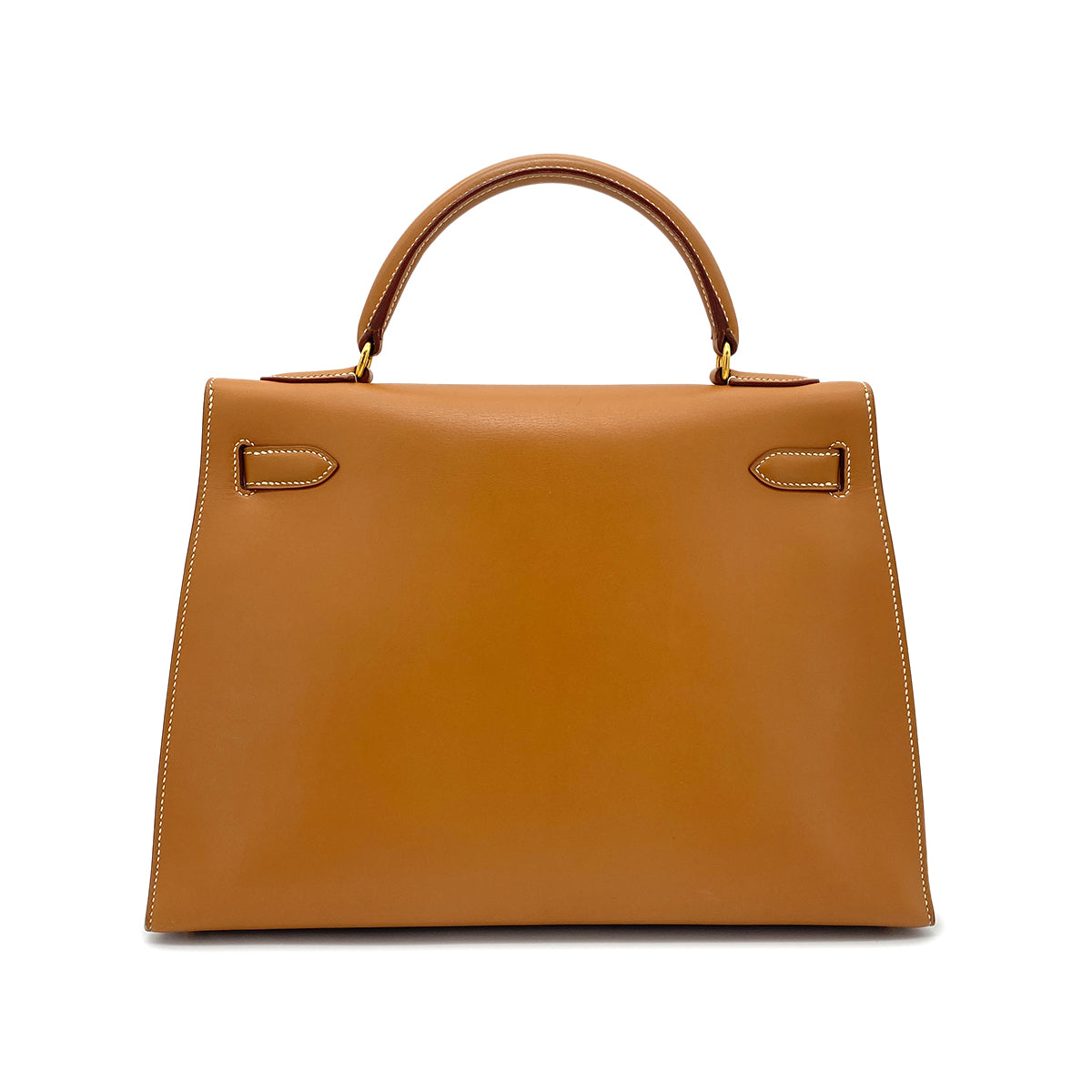 HERMES KELLY 32 SELLIER NATUREL VEAU CHAMONIX HAND BAG □B GHW 90274835