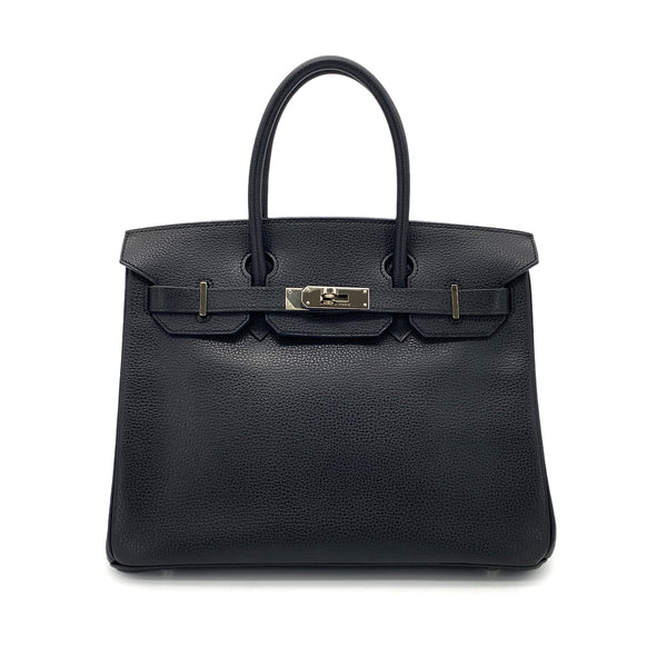 HERMES BIRKIN 30 BLACK VACHE LIEGEE HAND BAG □J SHW 90274836 - PURPOSE