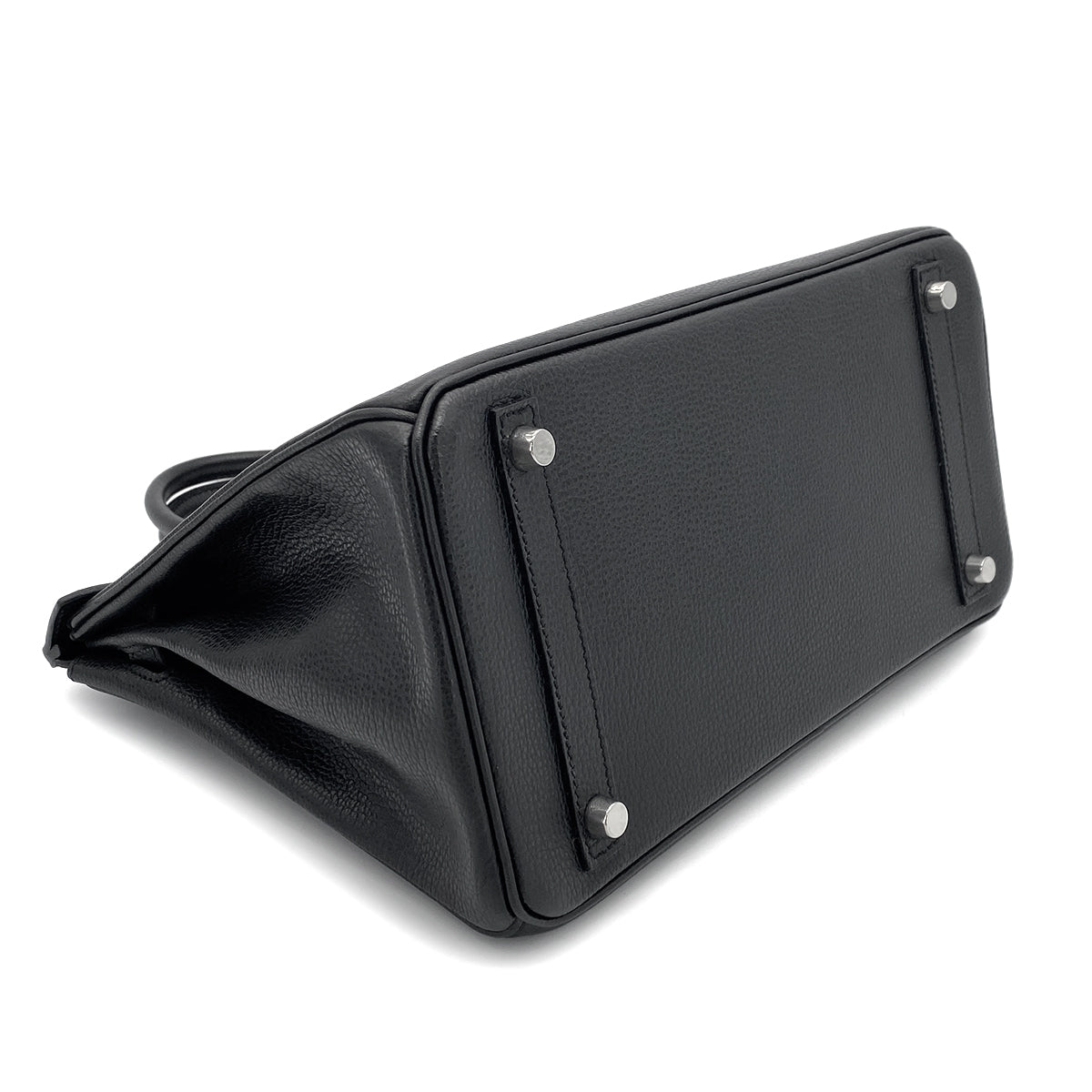 HERMES BIRKIN 30 BLACK VACHE LIEGEE HAND BAG □J SHW 90274836