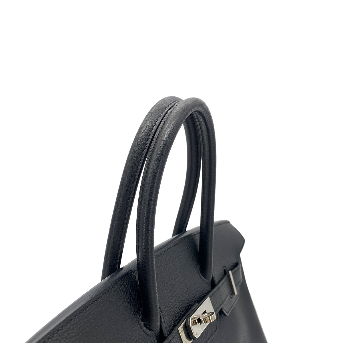 HERMES BIRKIN 30 BLACK VACHE LIEGEE HAND BAG □J SHW 90274836