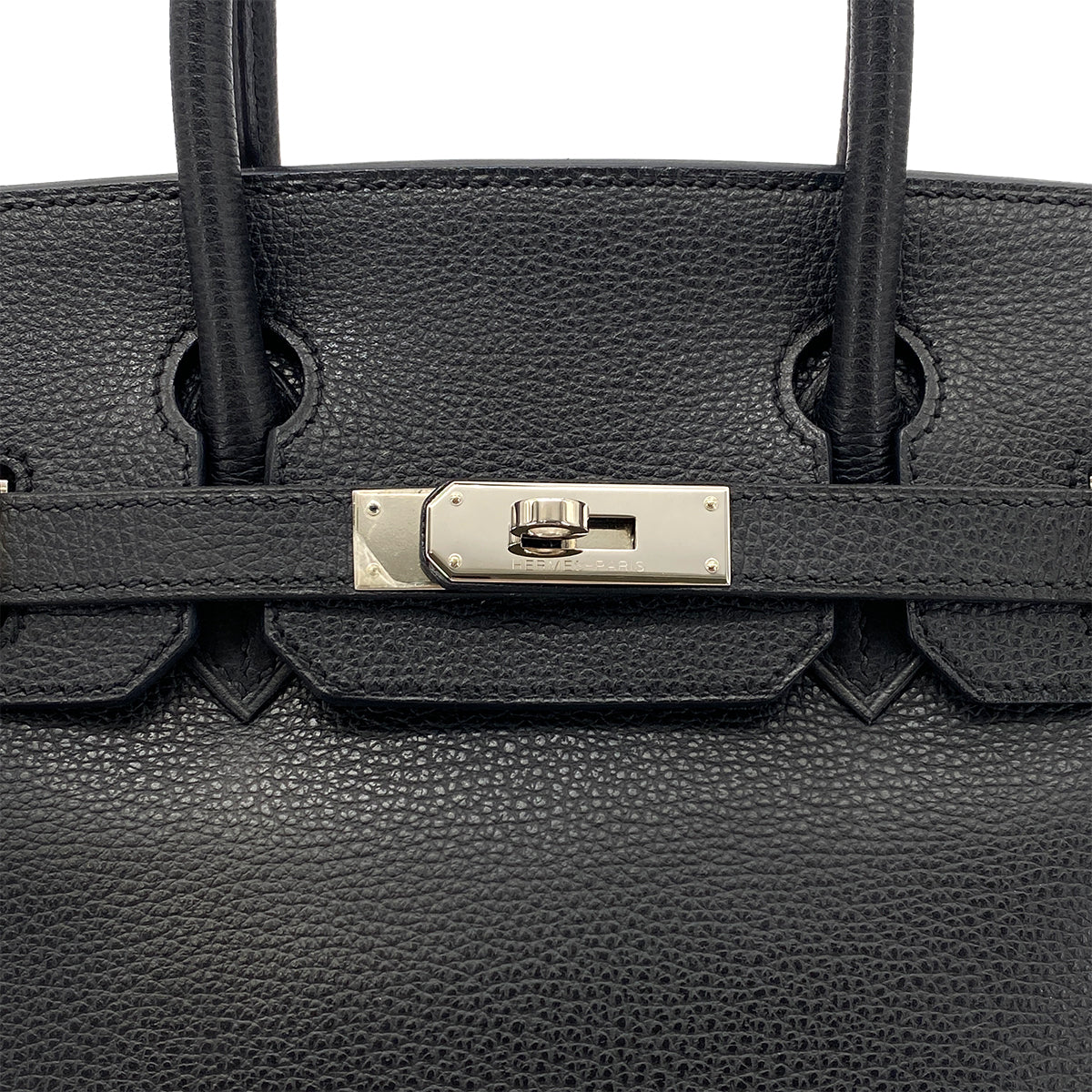 HERMES BIRKIN 30 BLACK VACHE LIEGEE HAND BAG □J SHW 90274836