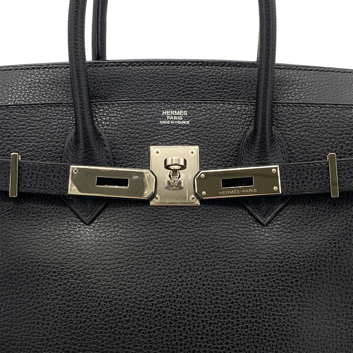 HERMES BIRKIN 30 BLACK VACHE LIEGEE HAND BAG □J SHW 90274836