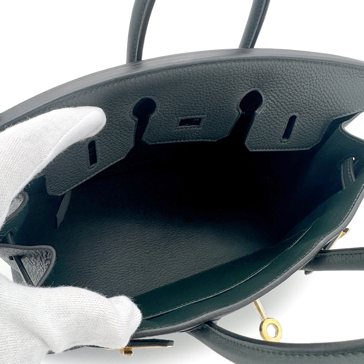 HERMES BIRKIN 25 NEW VERT FONCE TOGO HAND BAG W GHW 90274841