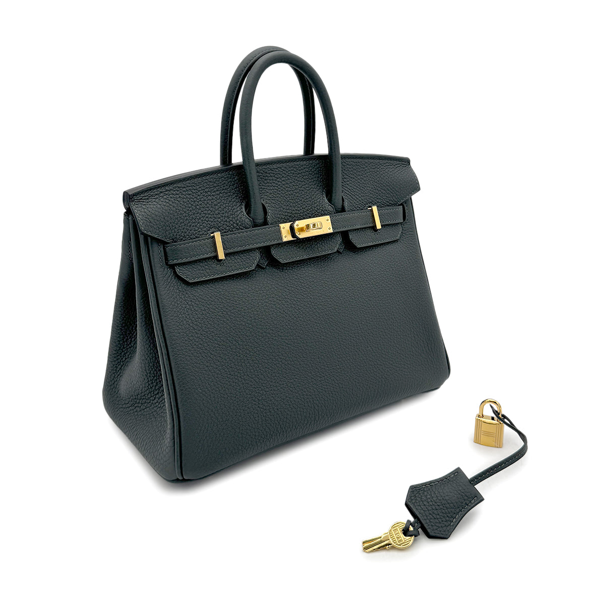 HERMES BIRKIN 25 NEW VERT FONCE TOGO HAND BAG W GHW 90274841