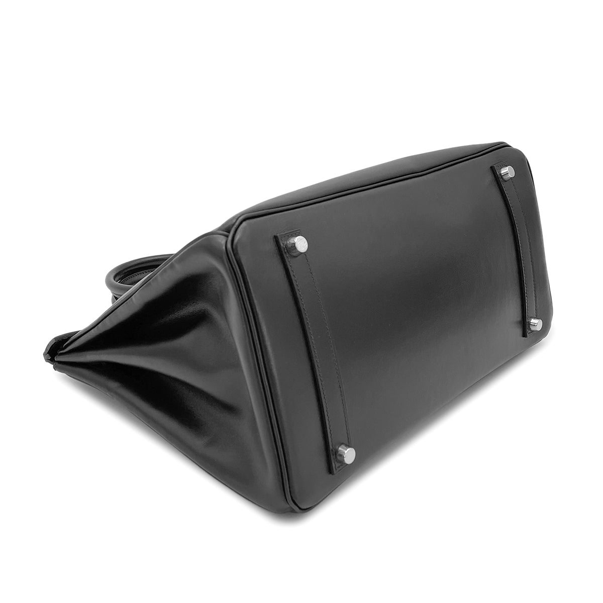 HERMES BIRKIN 35 BLACK BOX CALF HAND BAG □F SHW 90274848