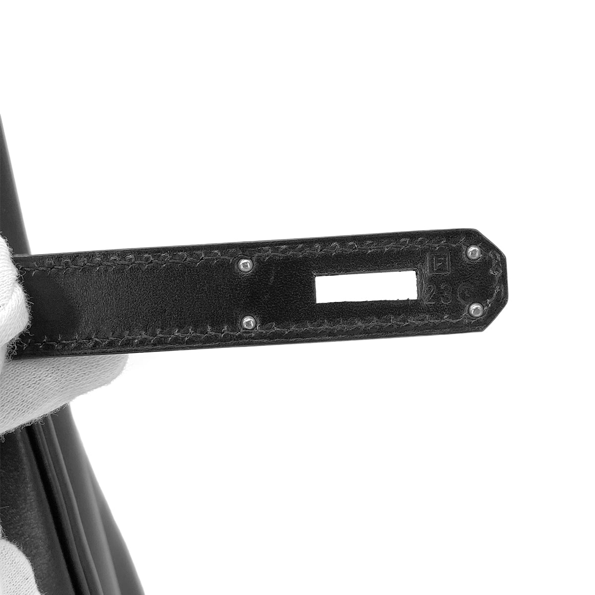 HERMES BIRKIN 35 BLACK BOX CALF HAND BAG □F SHW 90274848