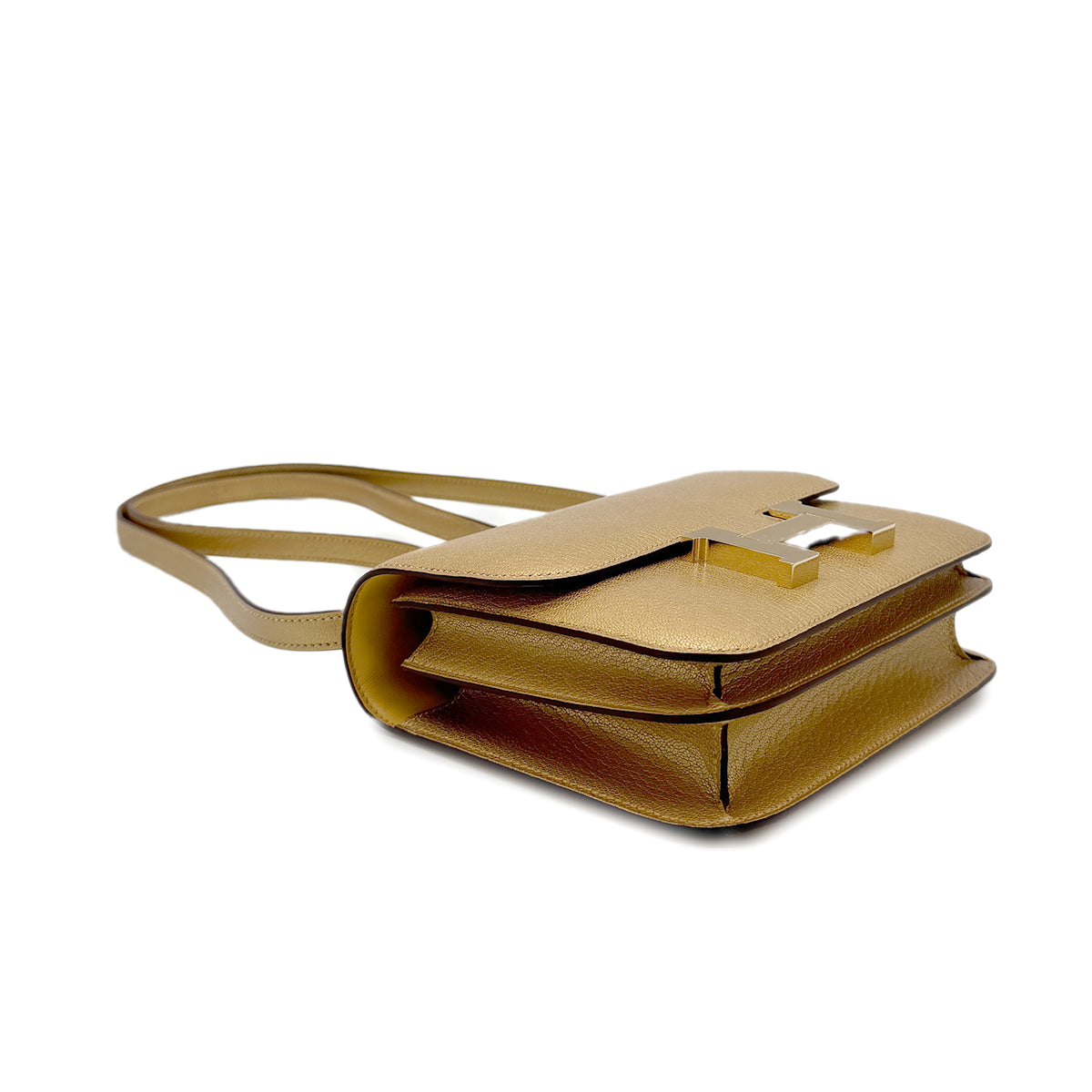 HERMES MINI CONSTANCE 18 DORE CHEVRE CHAMKILA SHOULDER BAG W GHW  90274849