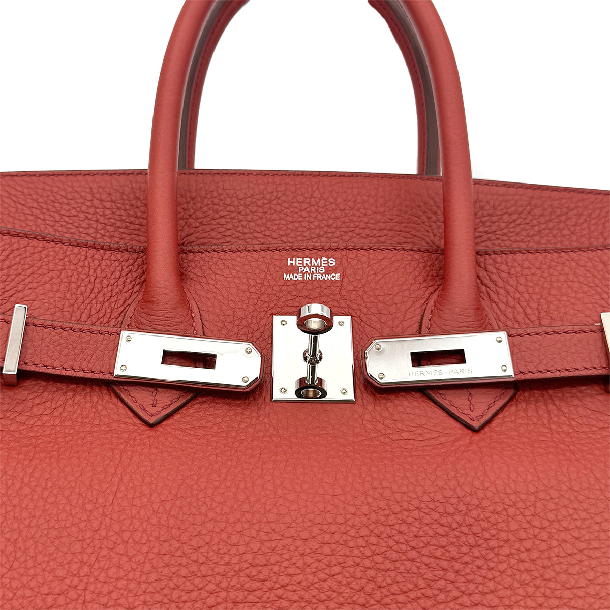 HERMES BIRKIN 35 RED TAURILLON CLEMENCE HAND BAG □N SHW 90274851