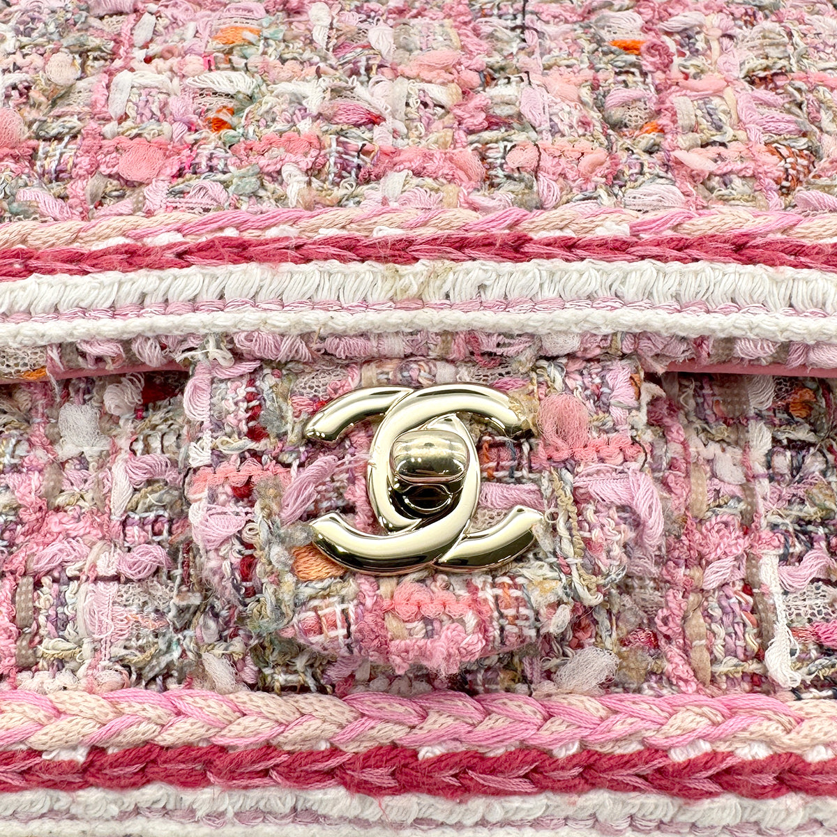 CHANEL MATELASSE CHAIN SHOULDER BAG PINK TWEED 90274852