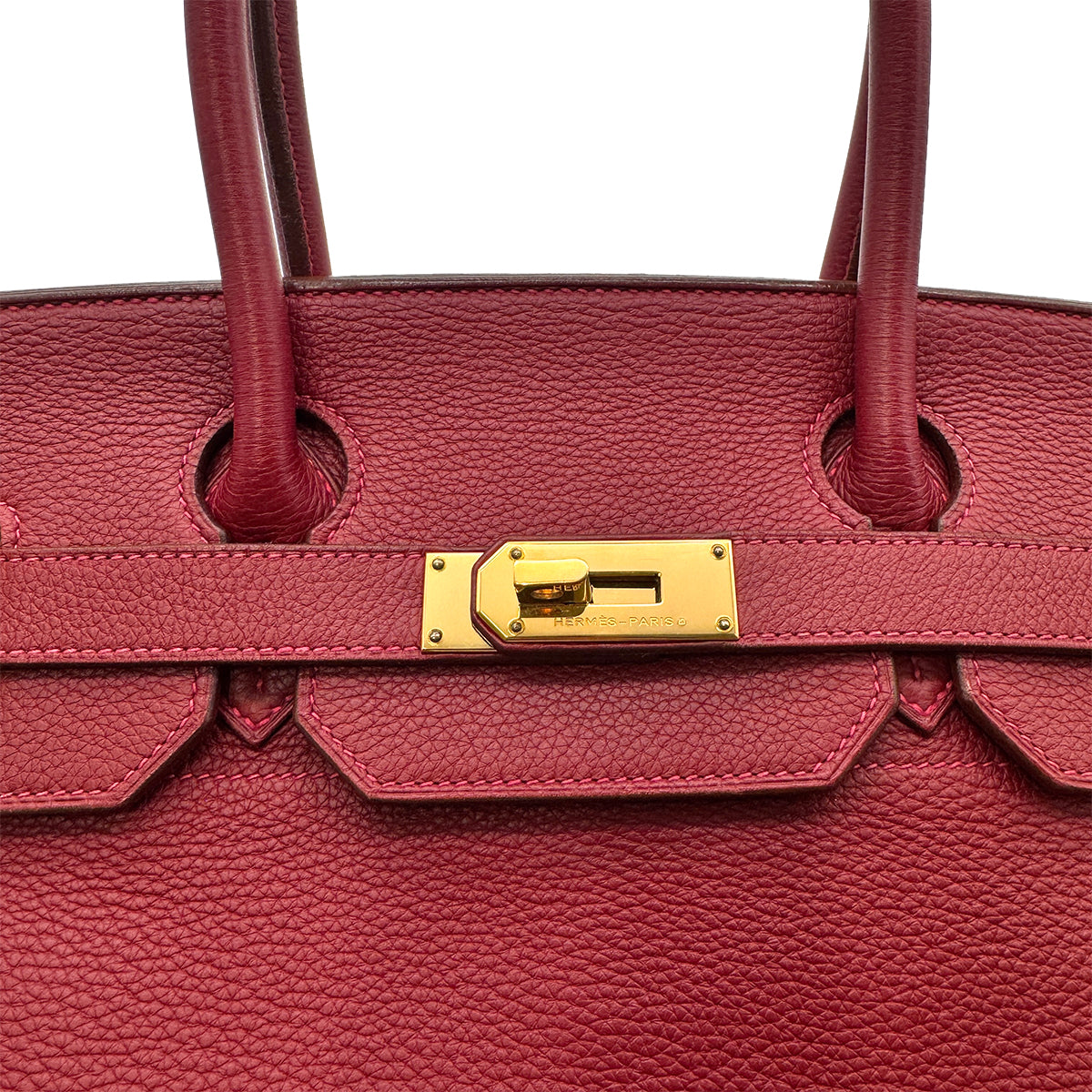HERMES SHOULDER BIRKIN 42 ROUGE VIF TAURILLON CLEMENCE HAND BAG □J GHW 90274856
