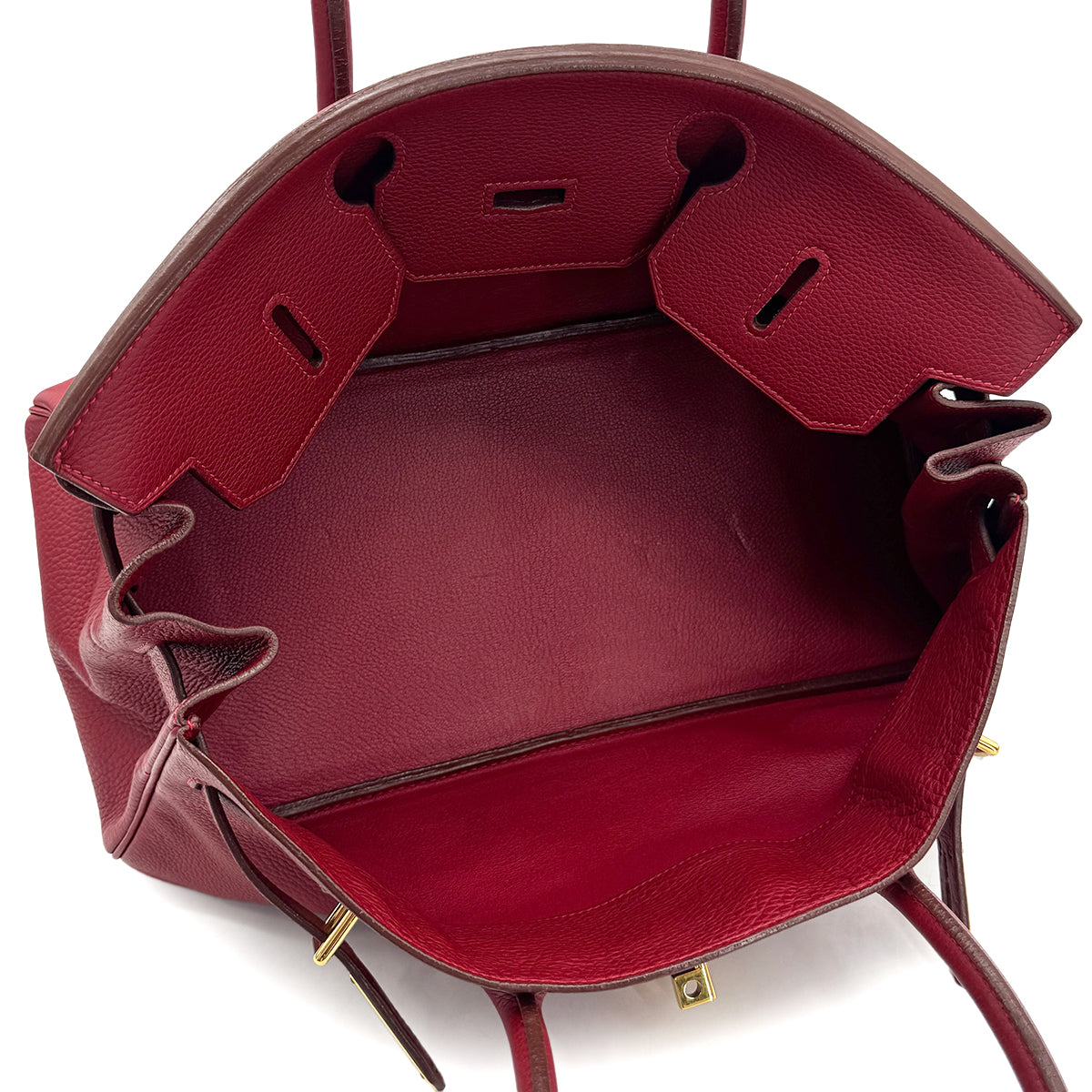 HERMES SHOULDER BIRKIN 42 ROUGE VIF TAURILLON CLEMENCE HAND BAG □J GHW 90274856