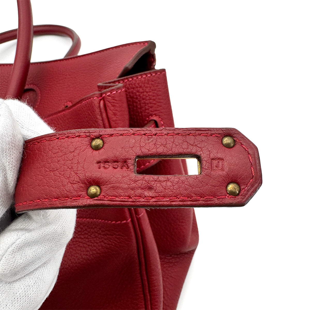 HERMES SHOULDER BIRKIN 42 ROUGE VIF TAURILLON CLEMENCE HAND BAG □J GHW 90274856