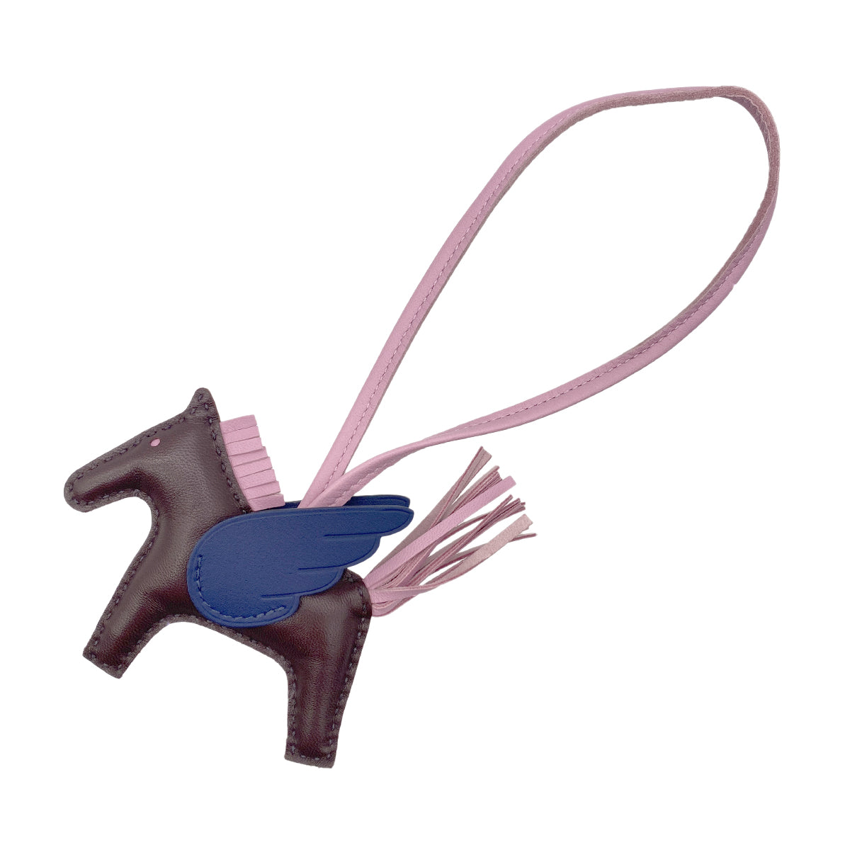 HERMES BAG CHARM RODEO PEGASUS PM ROUGE SELLIER BLEU SAPHIR MOUVE SYLVESTRE AGNEAU MILO Z 90274866